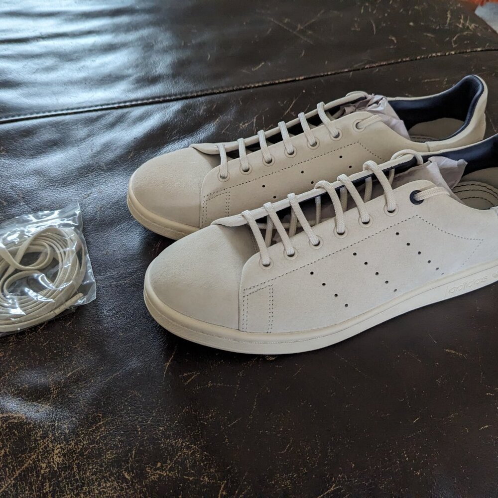 Barneys NY Adidas Stan Smith in White/Cream Suede